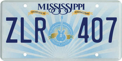 MS license plate ZLR407