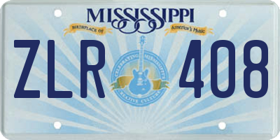 MS license plate ZLR408