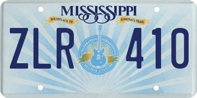 MS license plate ZLR410