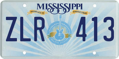 MS license plate ZLR413
