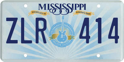 MS license plate ZLR414