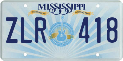 MS license plate ZLR418