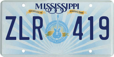 MS license plate ZLR419