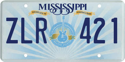 MS license plate ZLR421