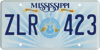 MS license plate ZLR423
