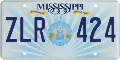 MS license plate ZLR424