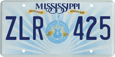 MS license plate ZLR425