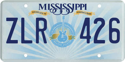 MS license plate ZLR426