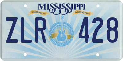 MS license plate ZLR428