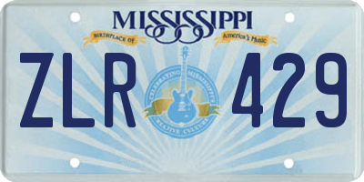 MS license plate ZLR429