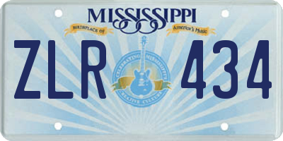 MS license plate ZLR434