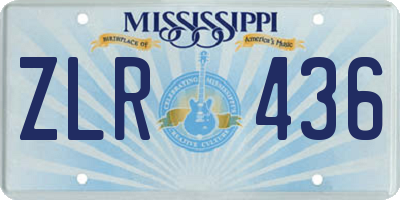MS license plate ZLR436