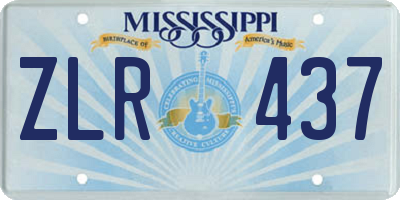 MS license plate ZLR437