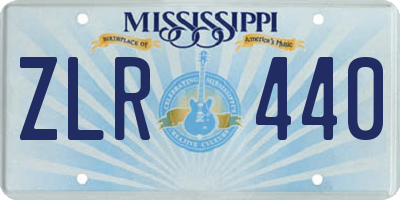 MS license plate ZLR440