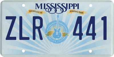 MS license plate ZLR441
