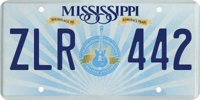 MS license plate ZLR442