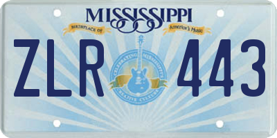 MS license plate ZLR443