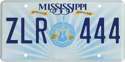 MS license plate ZLR444