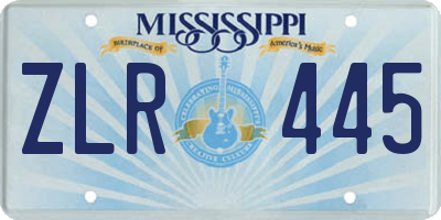 MS license plate ZLR445