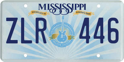 MS license plate ZLR446