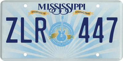 MS license plate ZLR447