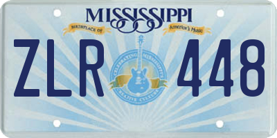 MS license plate ZLR448