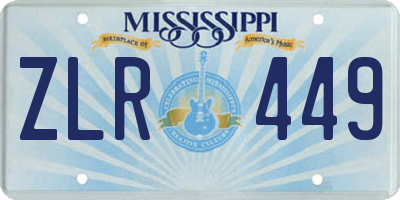 MS license plate ZLR449