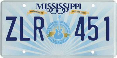 MS license plate ZLR451