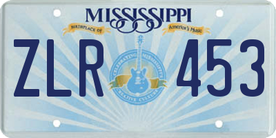 MS license plate ZLR453