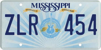 MS license plate ZLR454