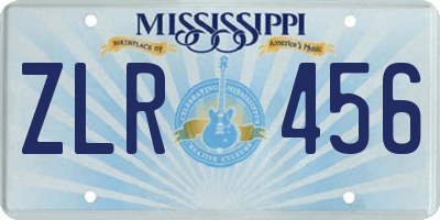 MS license plate ZLR456