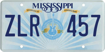 MS license plate ZLR457