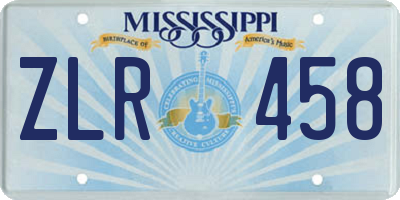 MS license plate ZLR458