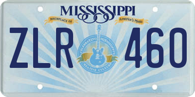 MS license plate ZLR460