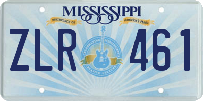 MS license plate ZLR461