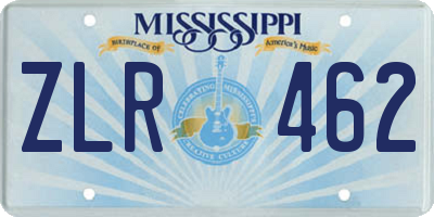 MS license plate ZLR462