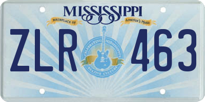MS license plate ZLR463