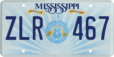 MS license plate ZLR467