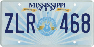 MS license plate ZLR468