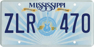 MS license plate ZLR470