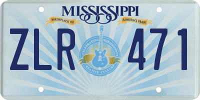 MS license plate ZLR471