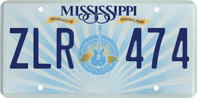 MS license plate ZLR474