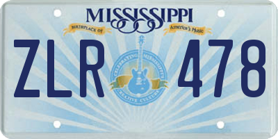 MS license plate ZLR478