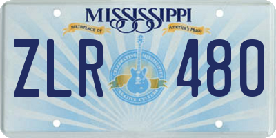 MS license plate ZLR480