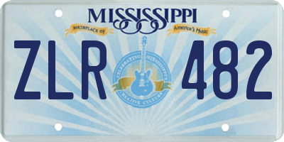 MS license plate ZLR482