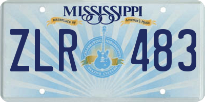 MS license plate ZLR483