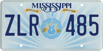 MS license plate ZLR485