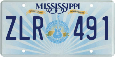 MS license plate ZLR491