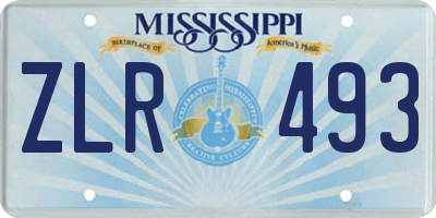MS license plate ZLR493