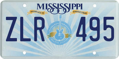 MS license plate ZLR495